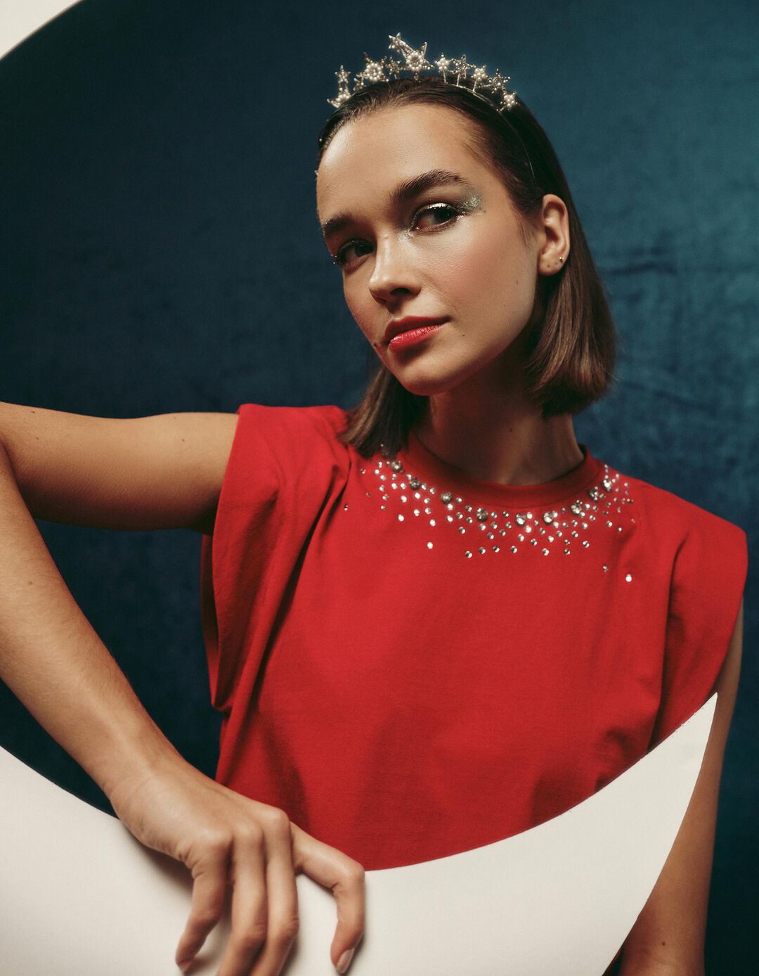 T-shirt sem Mangas, Mulher, Vermelho