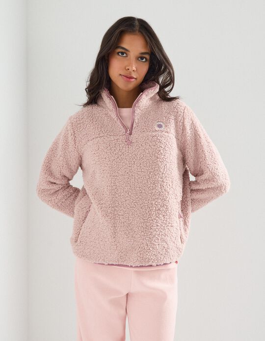 Comprar Online Sweatshirt Sherpa, Mulher, Rosa Claro 