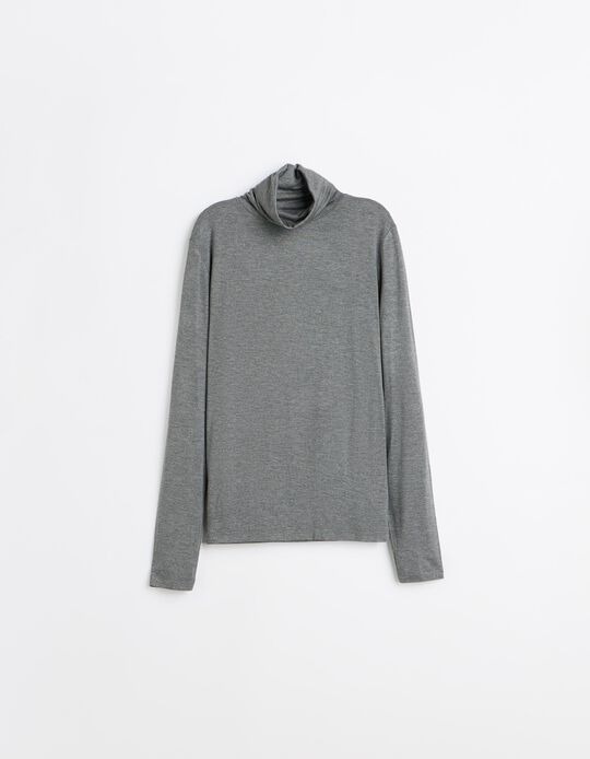 Comprar Online Camisola De Gola Alta, Mulher, Cinzento
