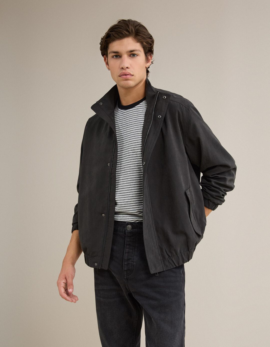 Casaco Bomber, Homem, Preto