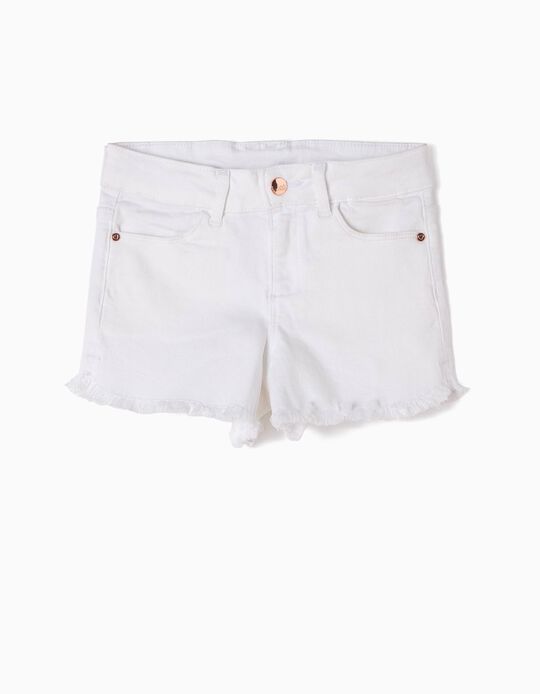 White Frayed Shorts