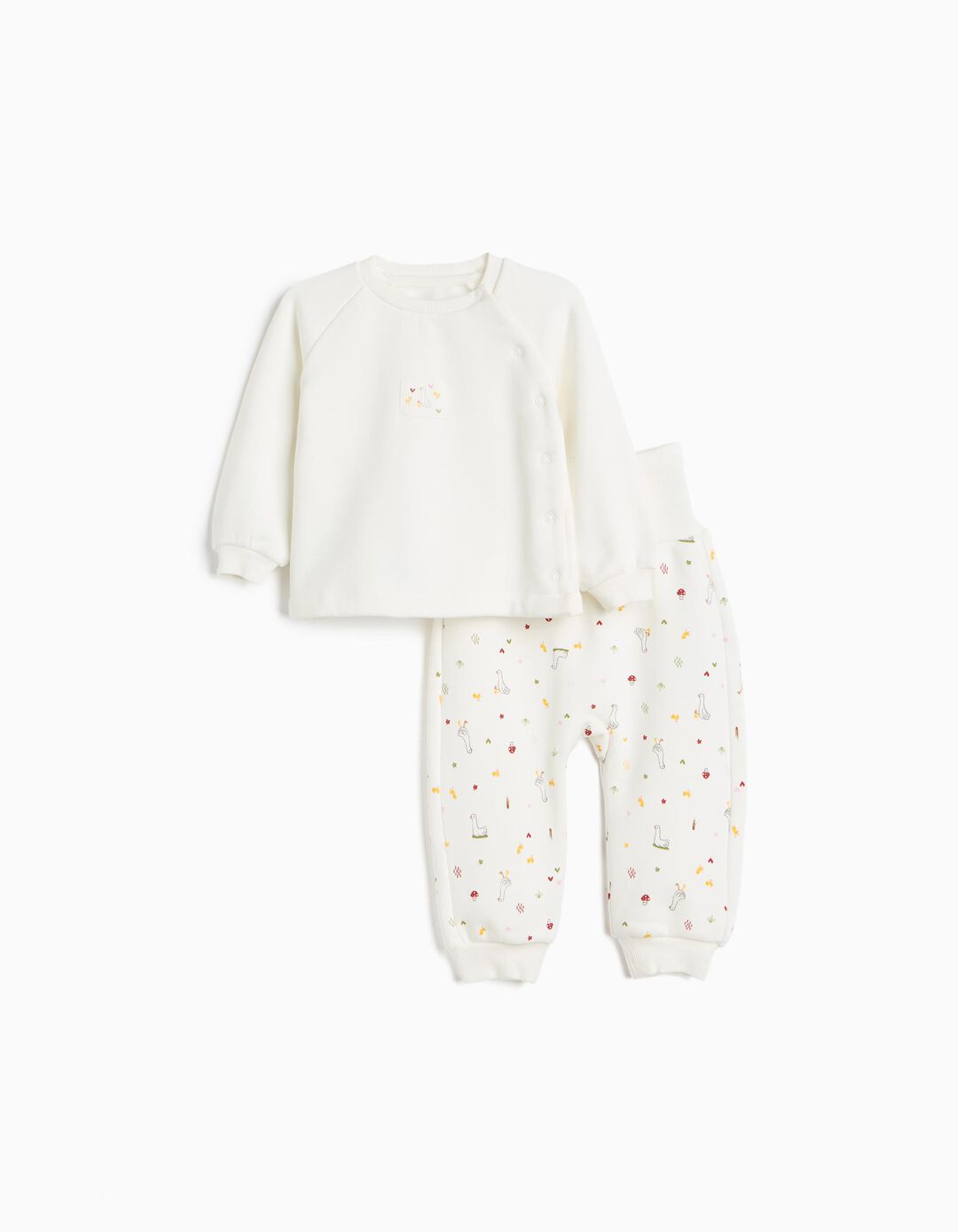 Pijama De Felpa Cardada, Menina, Branco