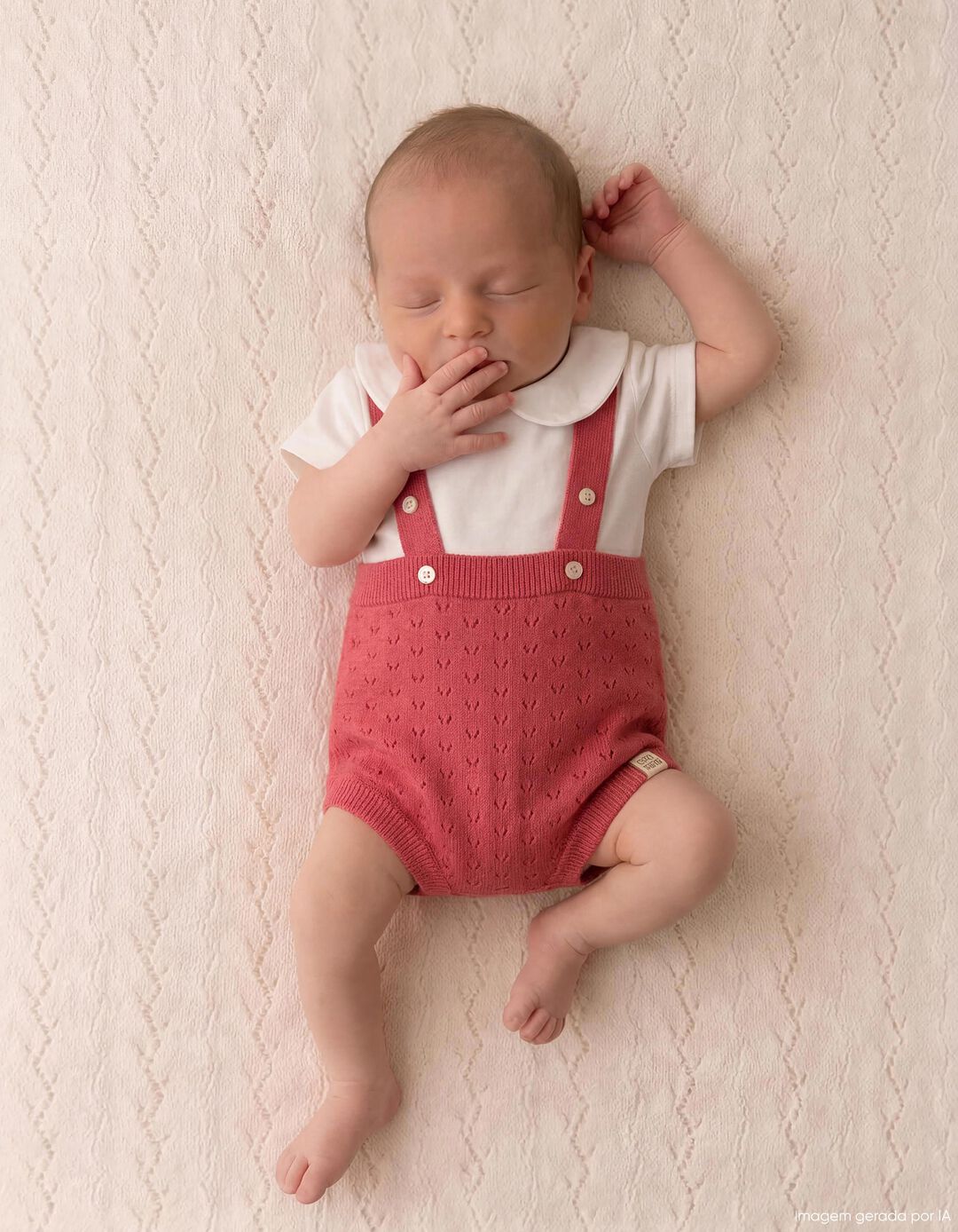 Cal&ccedil;&otilde;es de Malha, Rec&eacute;m-Nascido, Vermelho