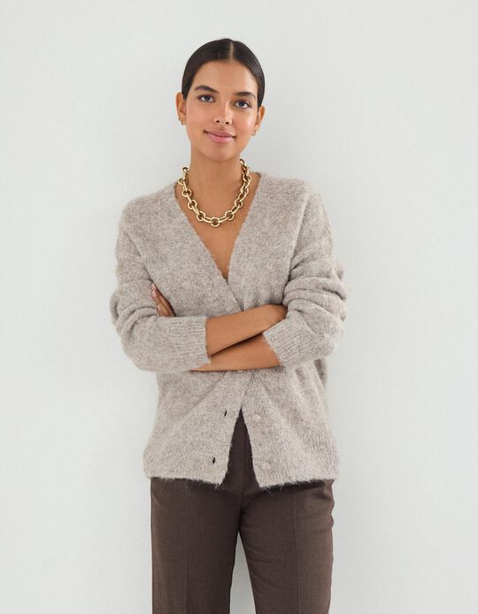 Comprar Online Casaco de Malha, Mulher, Cinzento