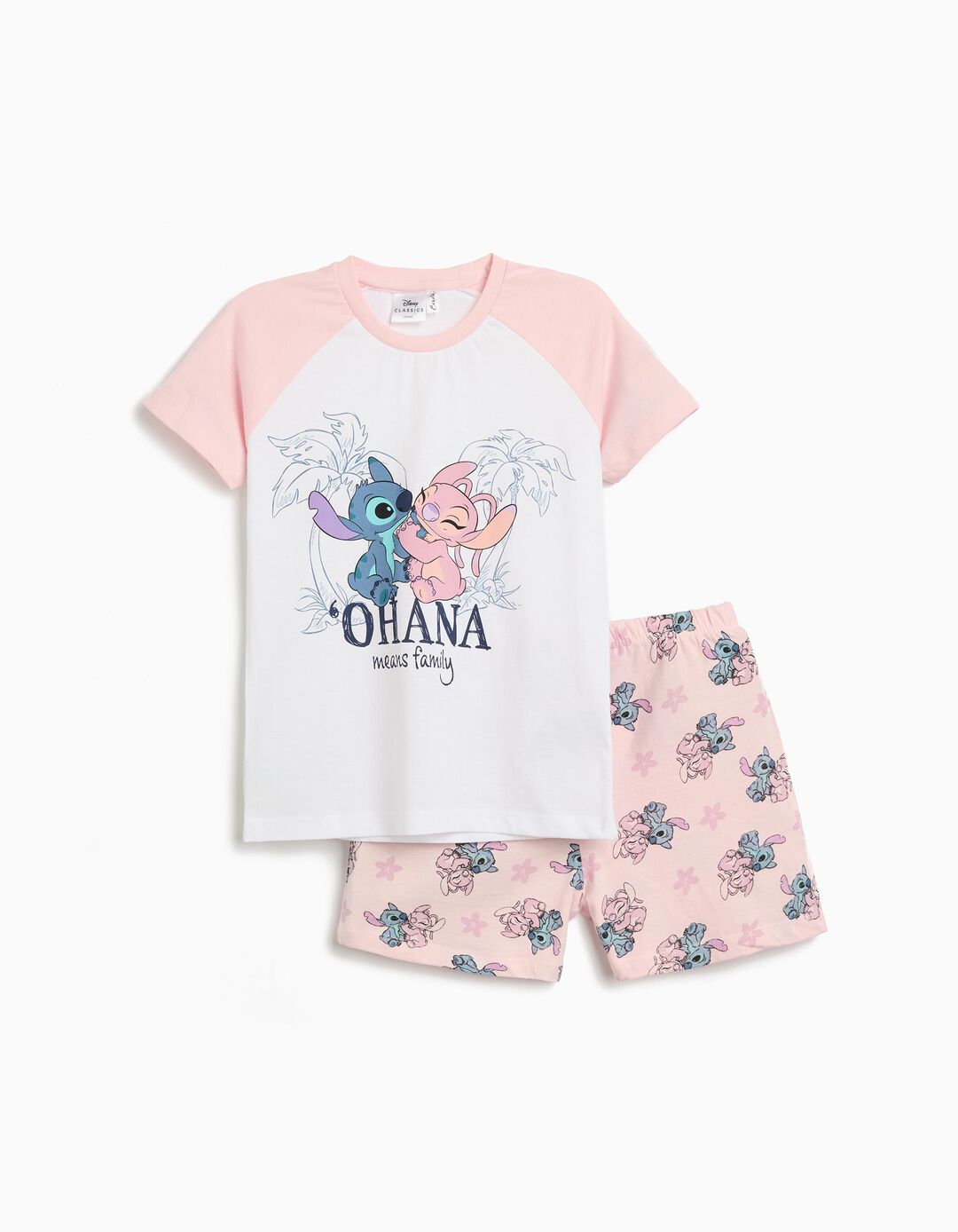 Pijama Jersey 'Lilo e Stitch', Menina, Rosa Claro