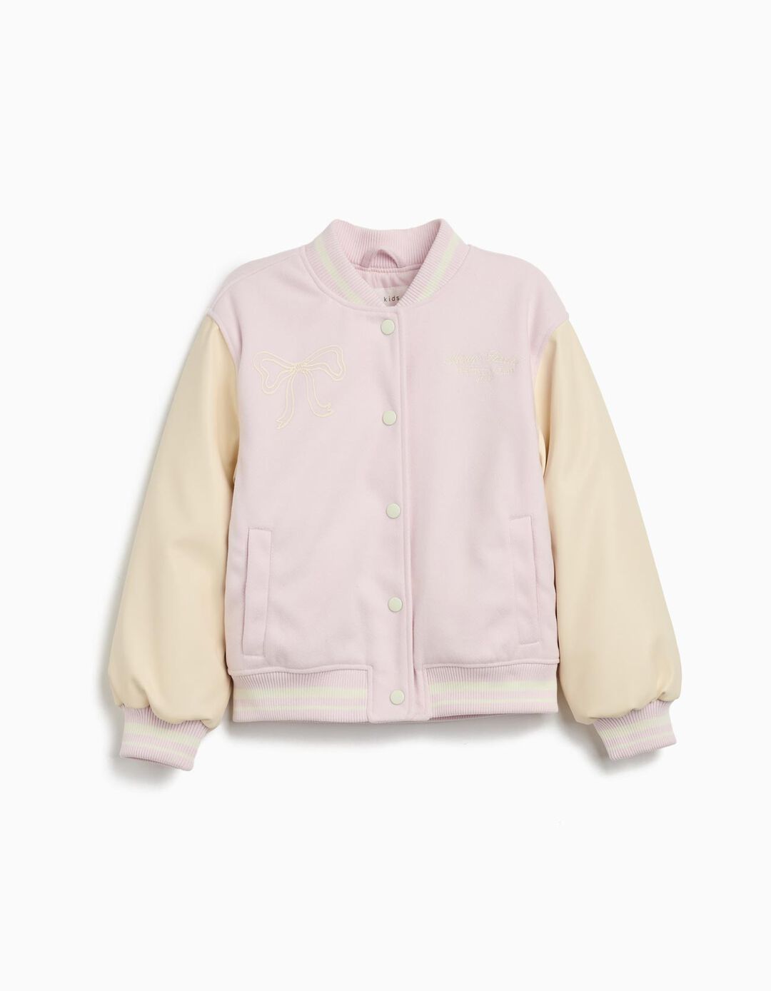 Casaco Bomber, Menina, Rosa Claro