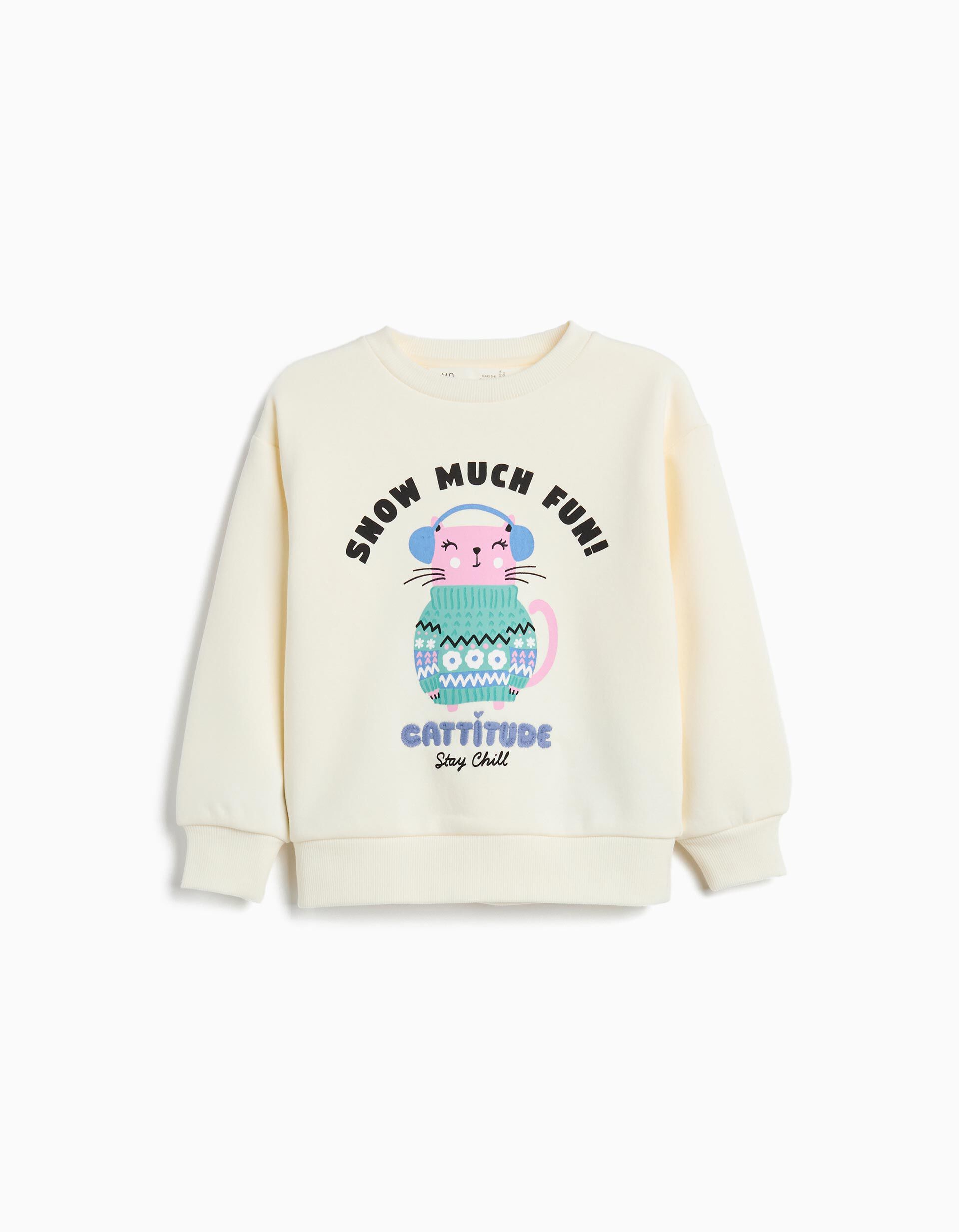 Comprar Online Sweatshirt de Felpa, Menina, Branco