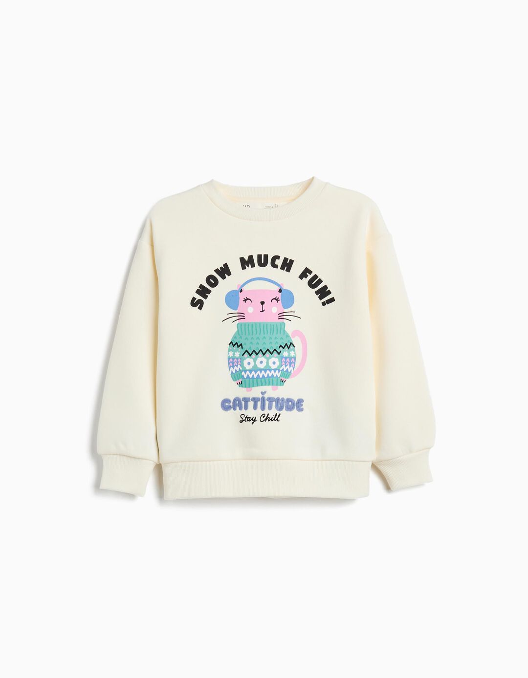 Sweatshirt de Felpa, Menina, Branco