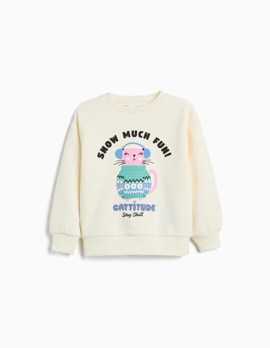 Comprar Online Sweatshirt de Felpa, Menina, Branco