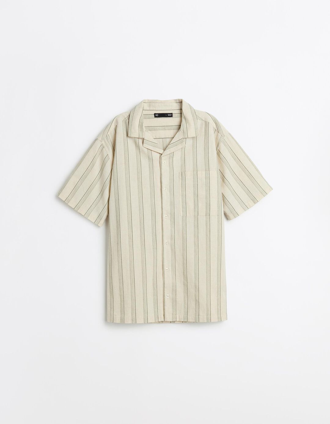 Camisa Resort com Linho, Homem, Bege Claro