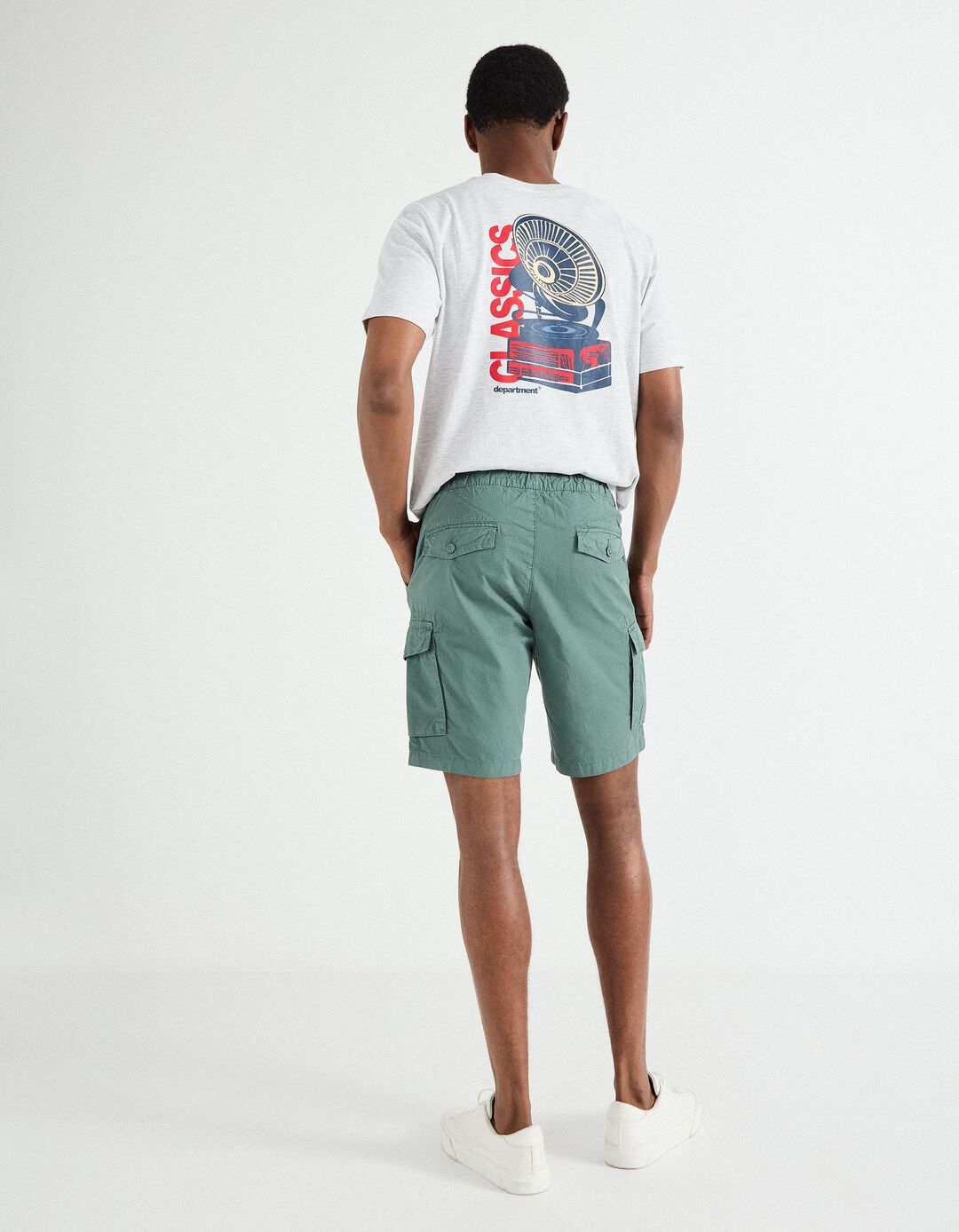 Calções Cargo, Homem, Verde Escuro