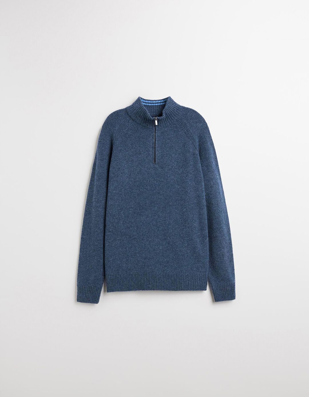 Camisola com Lã com Fecho, Homem, Azul