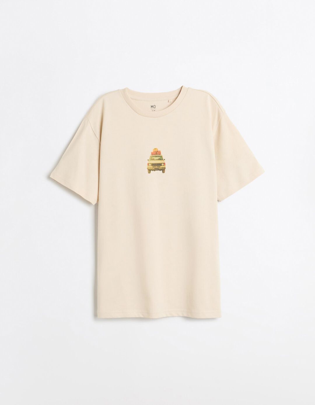 T-shirt Jersey Estampada, Homem, Bege Claro