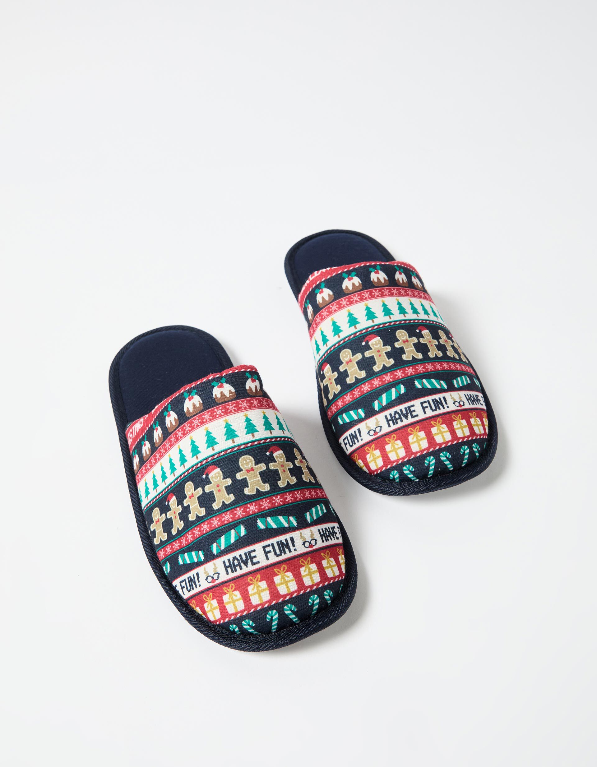 Comprar Online Chinelos de Quarto de Natal, Mulher, Azul Escuro