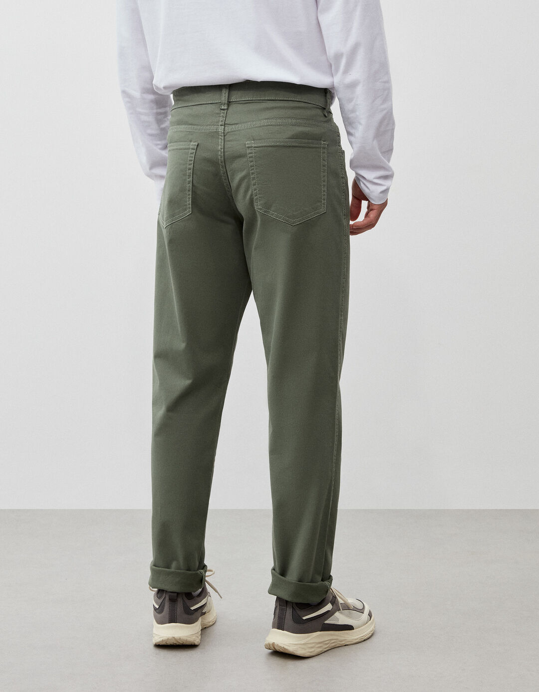 'Slim fit' pants, Men, Dark Green