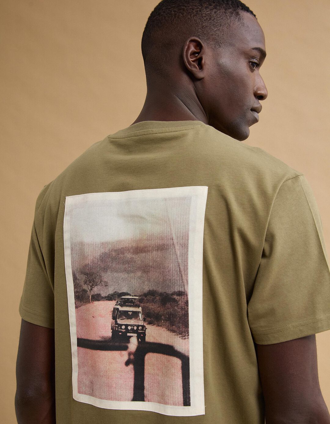 T-shirt Jersey Estampada, Homem, Verde Escuro