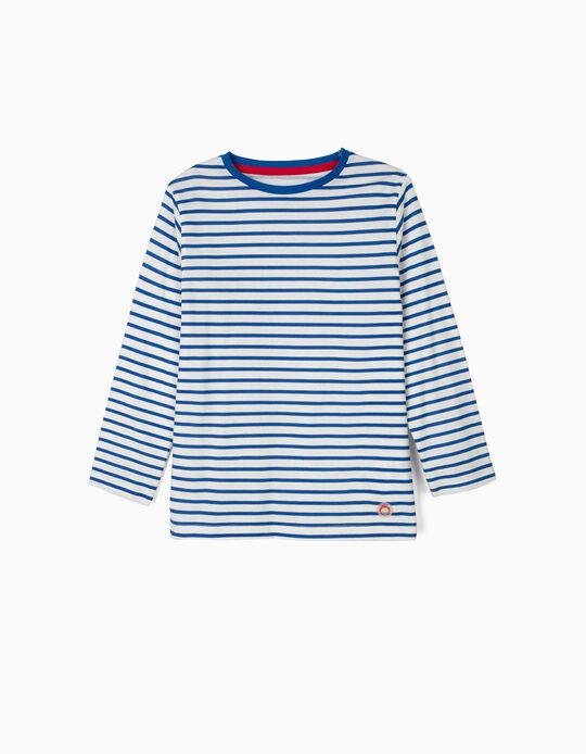 T-shirt de manga comprida &agrave;s riscas