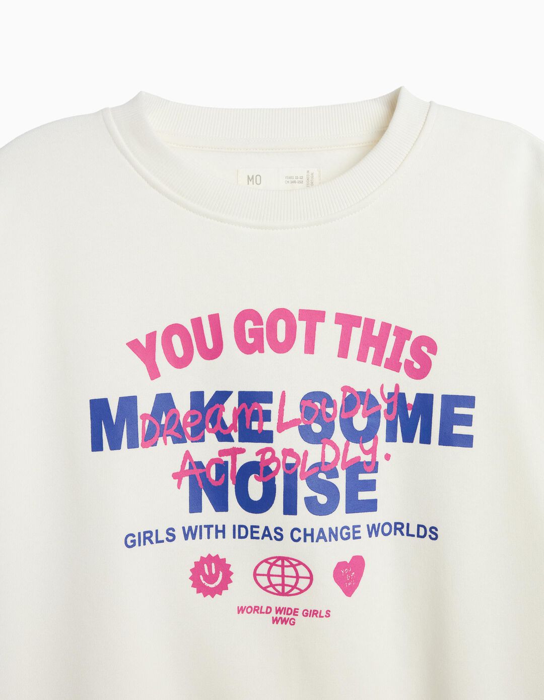 Sweatshirt De Felpa, Menina, Branco