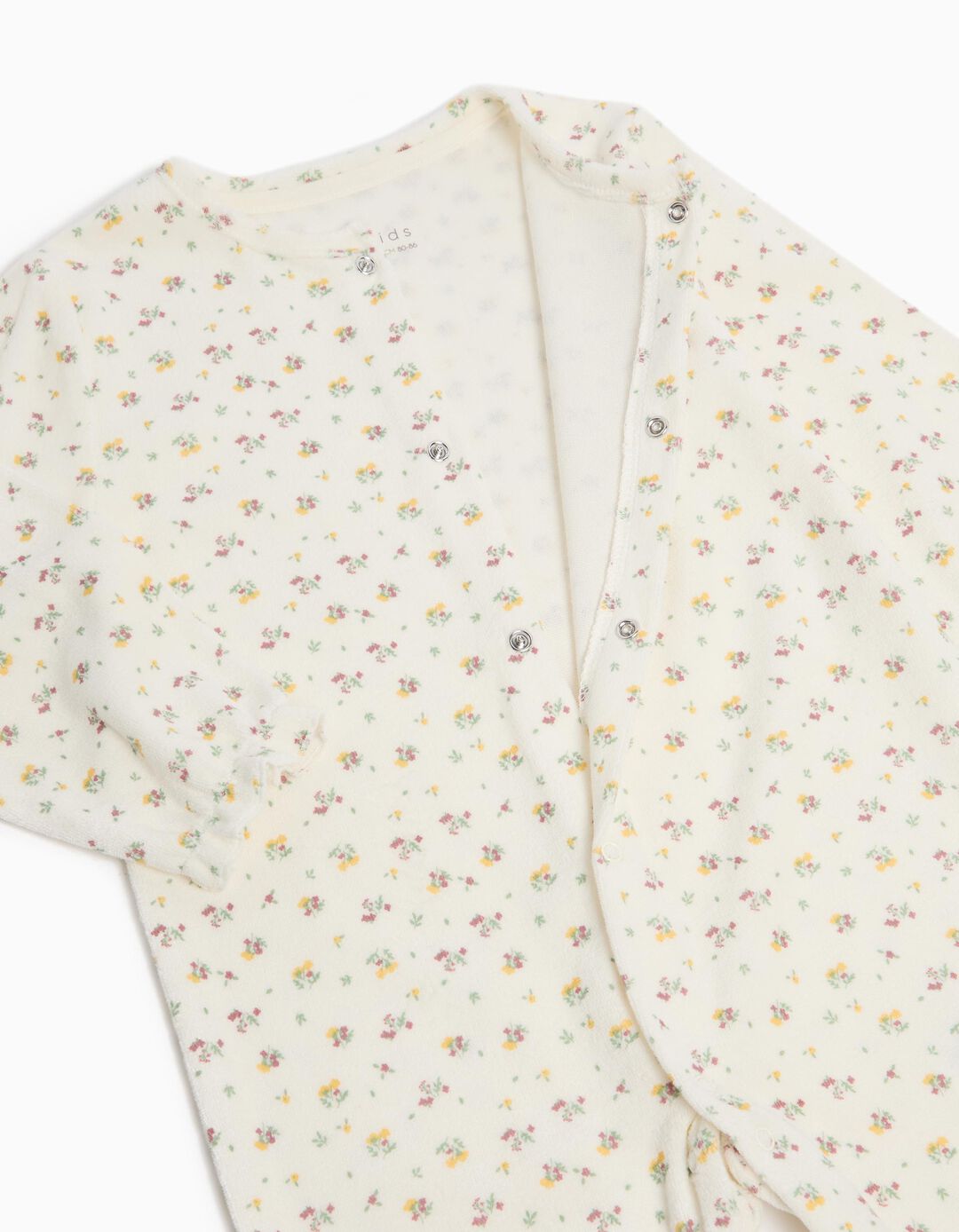 Babygrow Aveludado Estampado, Menina, Bege Claro