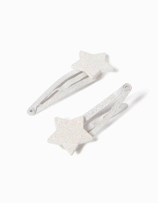 Pack 2 Ganchos para Cabelo Estrelas Brancas