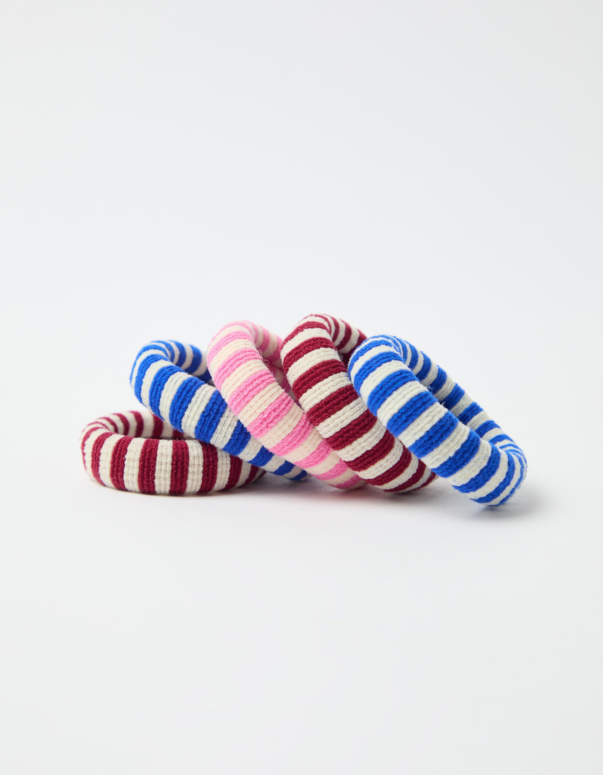Comprar Online Pack 5 El&aacute;sticos &agrave;s Riscas, Mulher, Multicolor