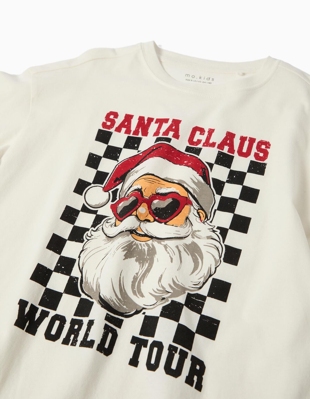 T-shirt de Manga Comprida de Natal, Menino, Bege 