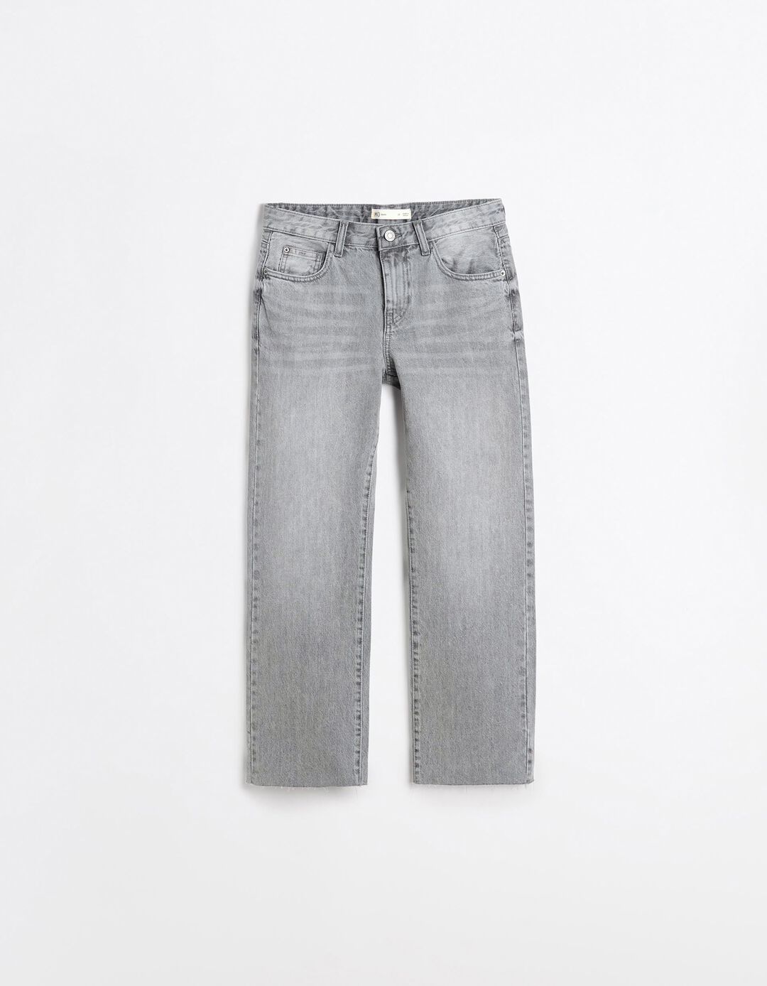 Cal&ccedil;as de Ganga Cropped 'Straight Fit', Mulher, Cinzento Claro