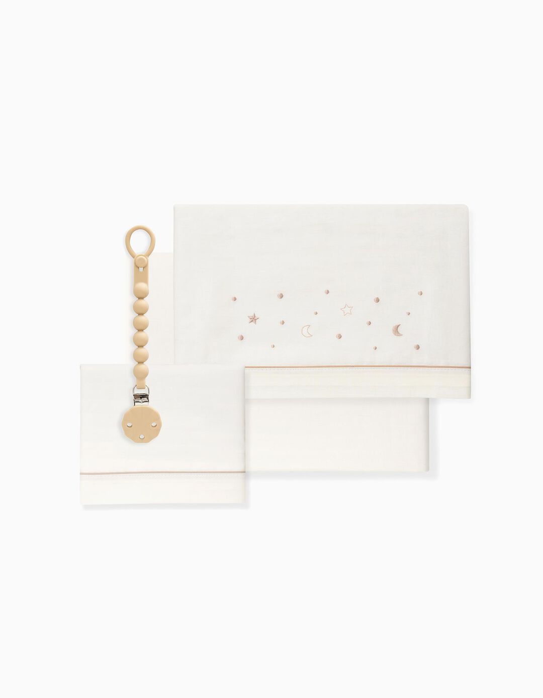 Conjunto de Len&ccedil;&oacute;is, 3 Pe&ccedil;as de Algod&atilde;o 'Stars' 60x120 cm, Beige