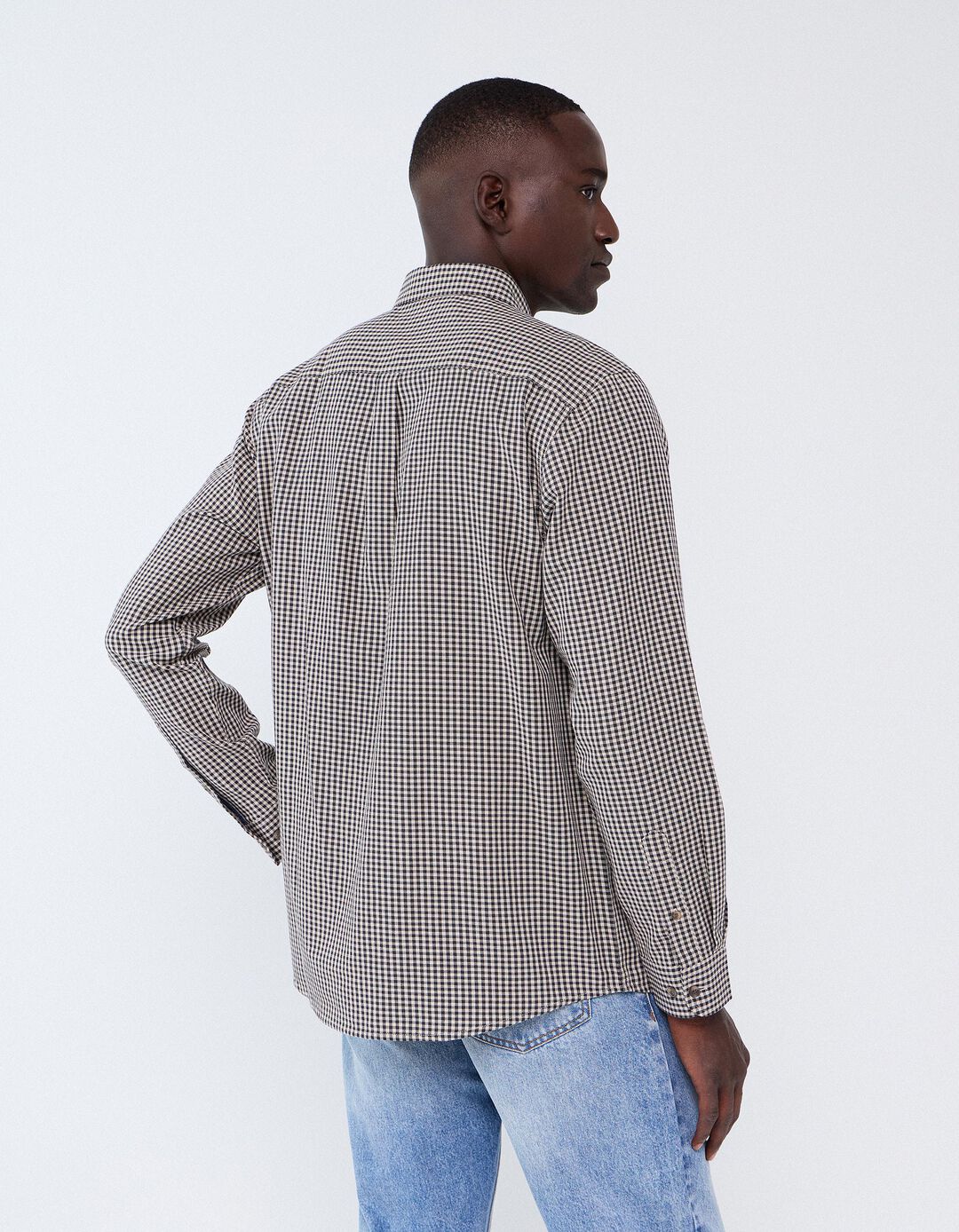 Camisa Xadrez, Homem, Bege
