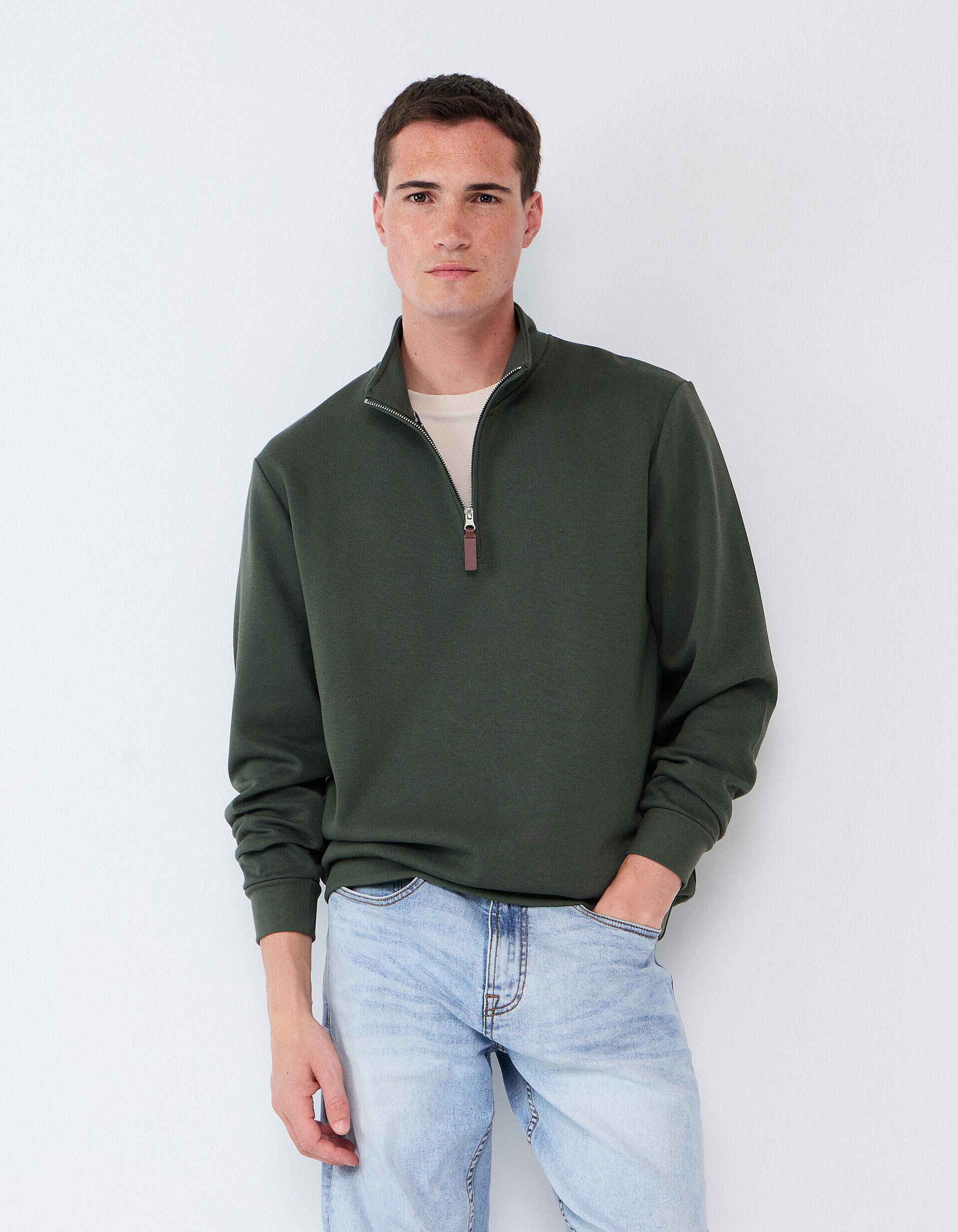 Comprar Online Camisola Com Gola, Homem, Verde Escuro