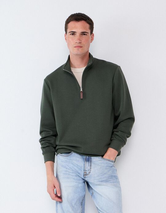 Comprar Online Camisola Com Gola, Homem, Verde Escuro