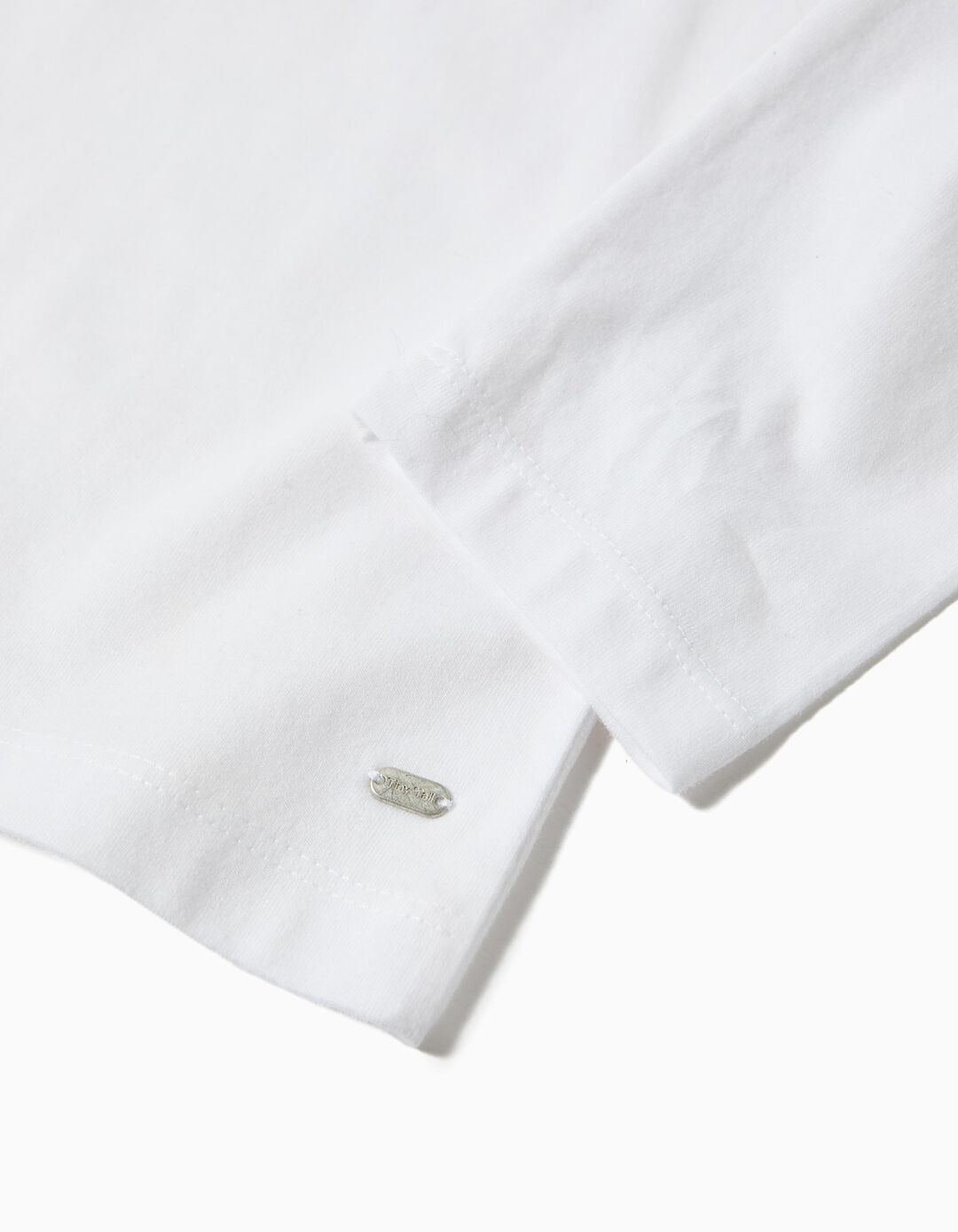 T-shirt Manga Comprida, Menina, Branco