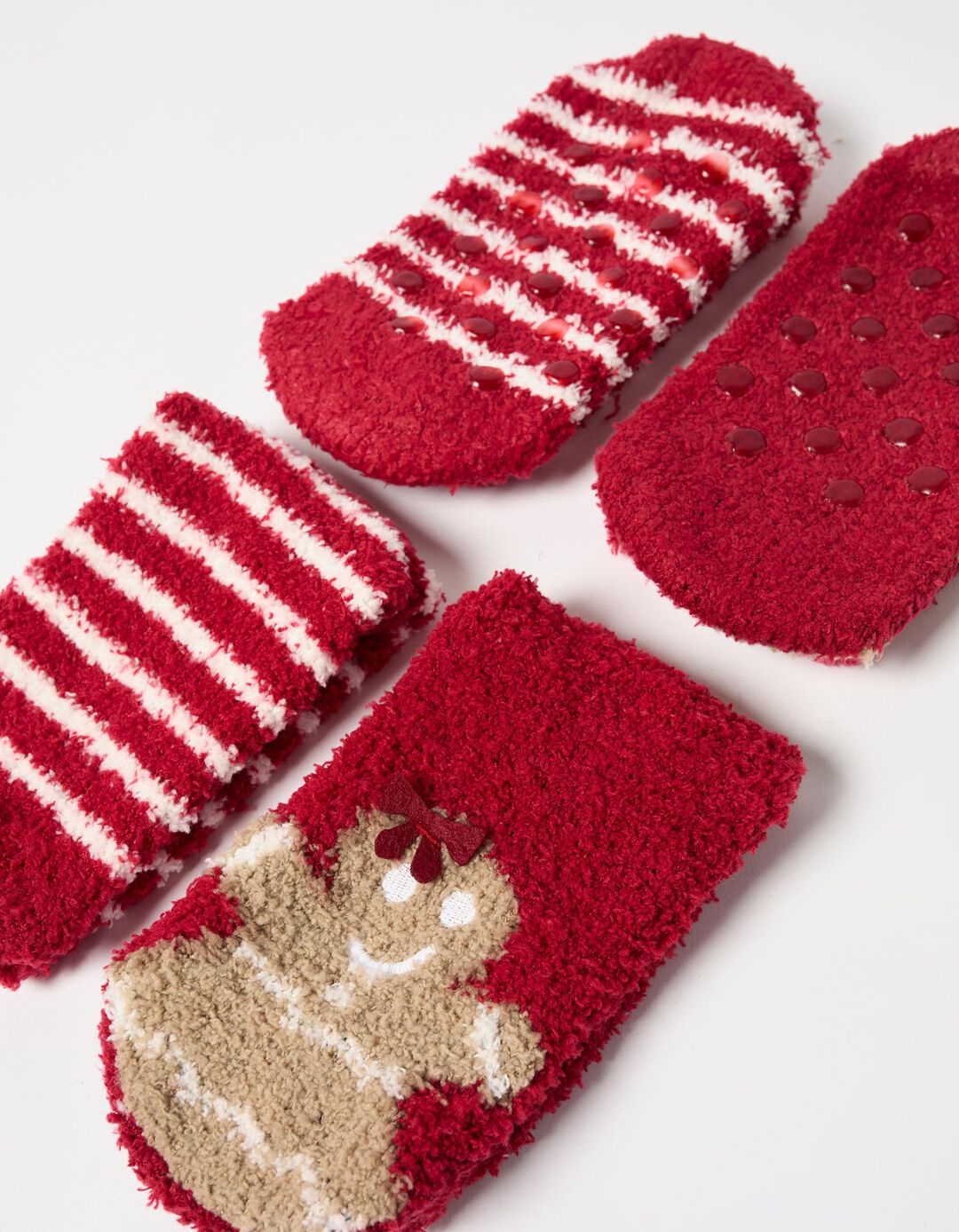 Pack 2 Pares de Meias Antiderrapantes Natal, Mulher, Vermelho