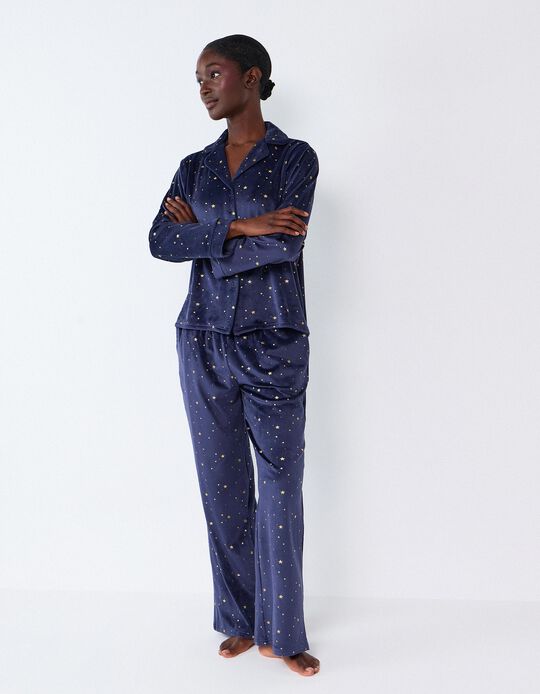 Comprar Online Pijama De Veludo, Mulher, Azul Escuro
