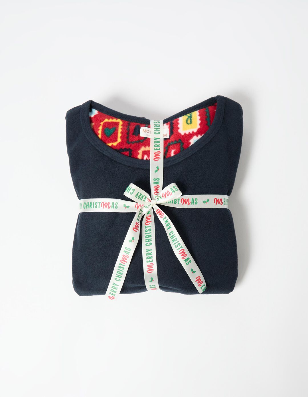 Pijama Polar Natal, Mulher, Azul Escuro
