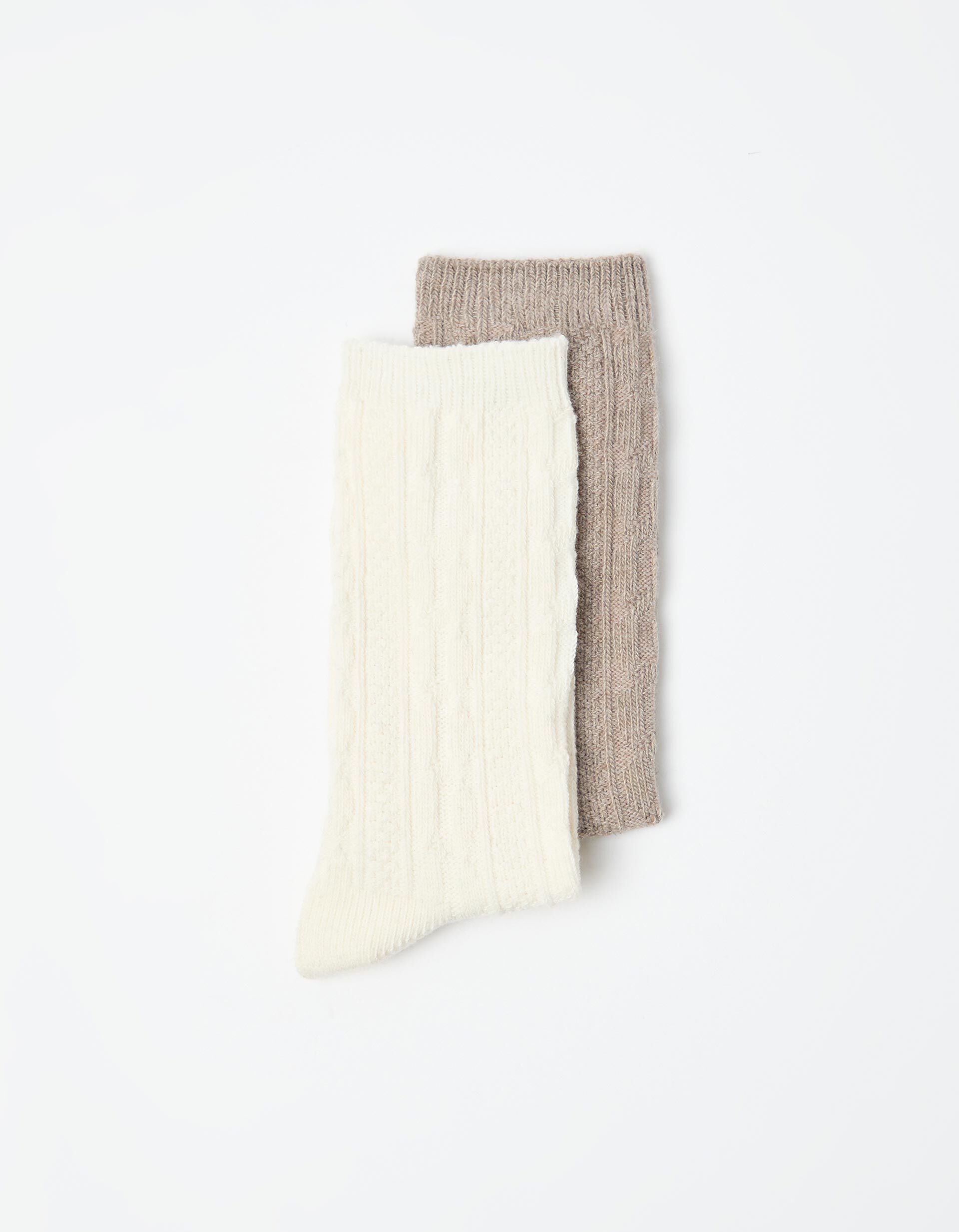 Comprar Online Pack 2 Pares de Meias com L&atilde;, Mulher, Castanho