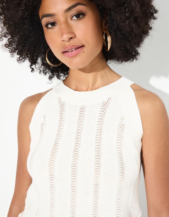 Comprar Online Top de Malha, Mulher, Bege Claro 