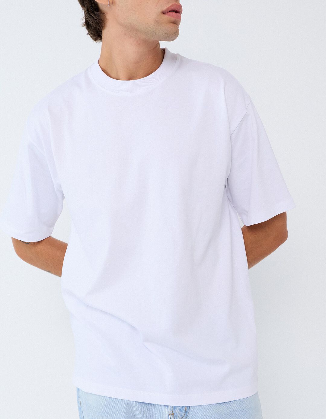 T-shirt 'Loose Fit', Homem, Branco