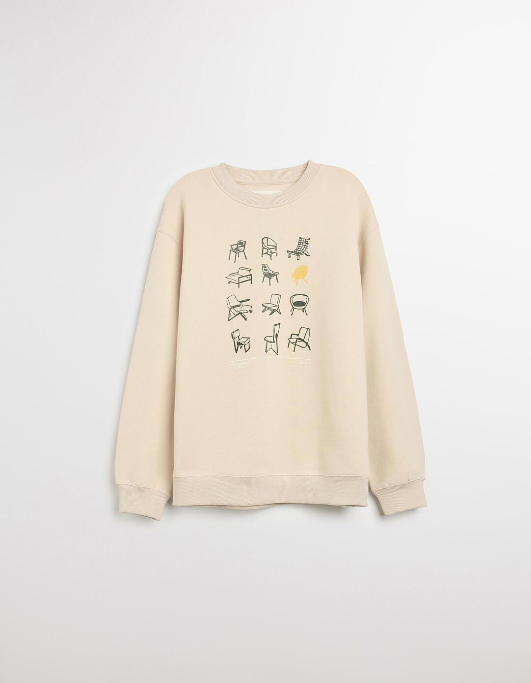 Sweatshirt de Felpa, Homem, Bege Claro