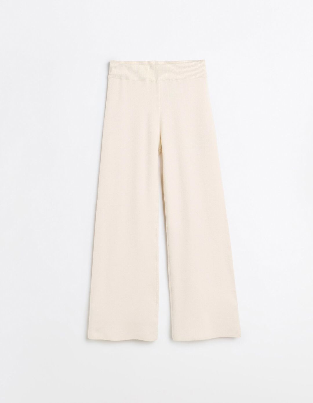 Cal&ccedil;as De Malha 'Wide Leg', Menina, Bege Claro
