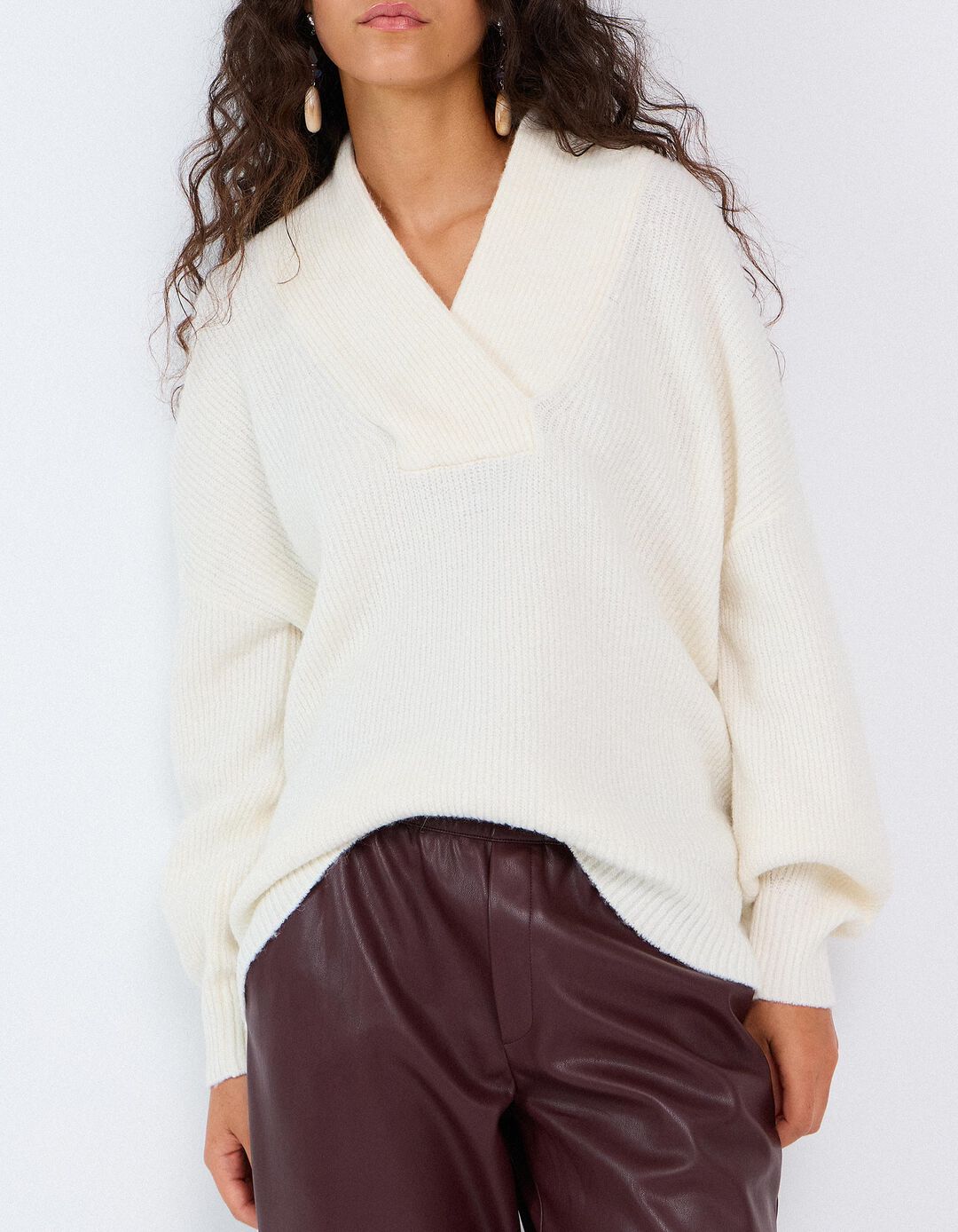 Camisola De Malha, Mulher, Bege Claro