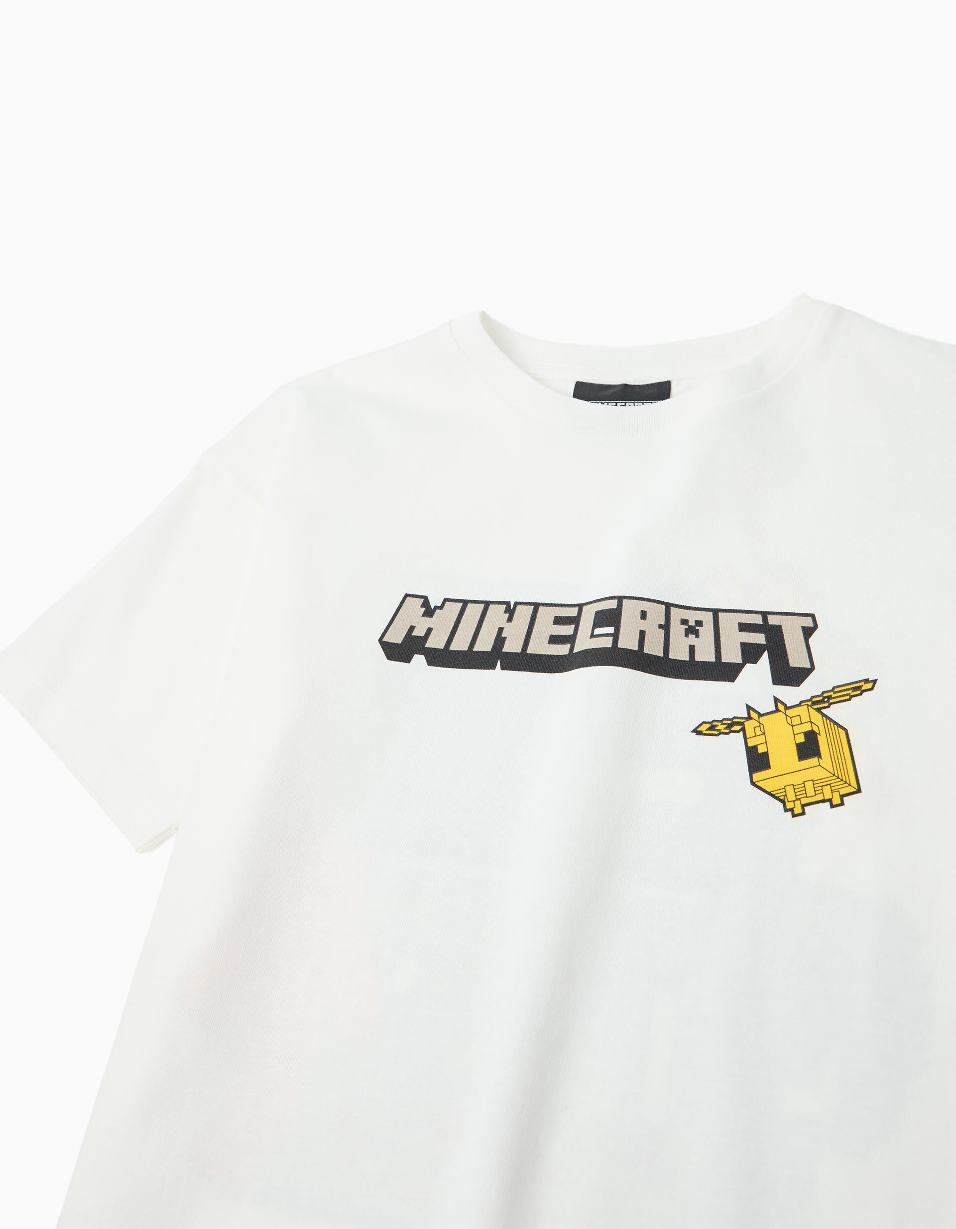 Comprar Online T-shirt Manga Curta 'Minecraft', Menino, Branco