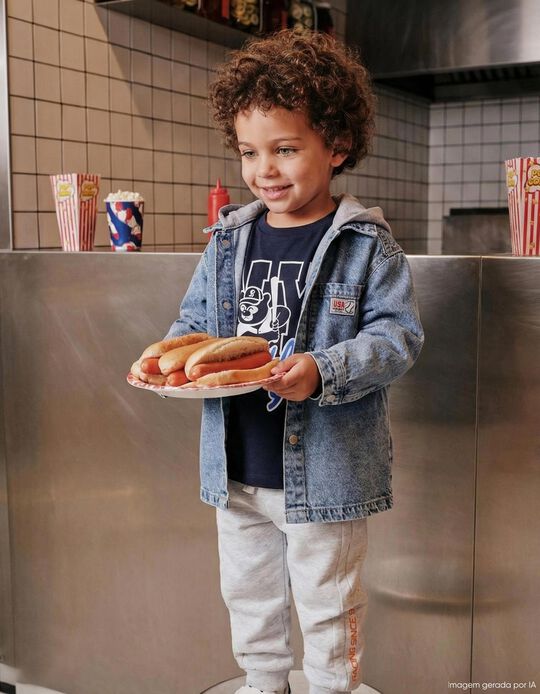 Comprar Online Sobrecamisa de Ganga com Capuz, Menino, Azul Claro