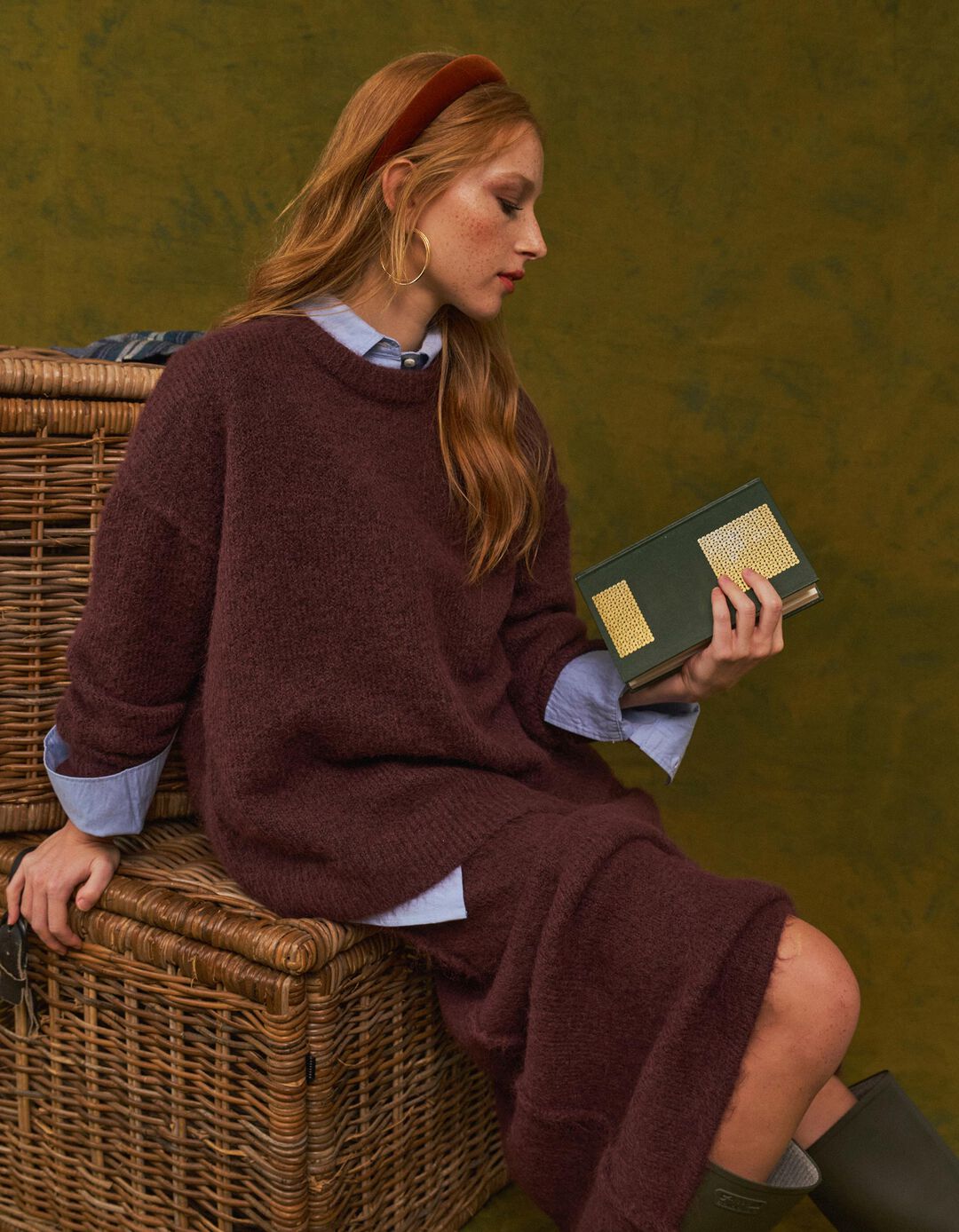 Camisola Efeito Mohair, Mulher, Castanho Escuro