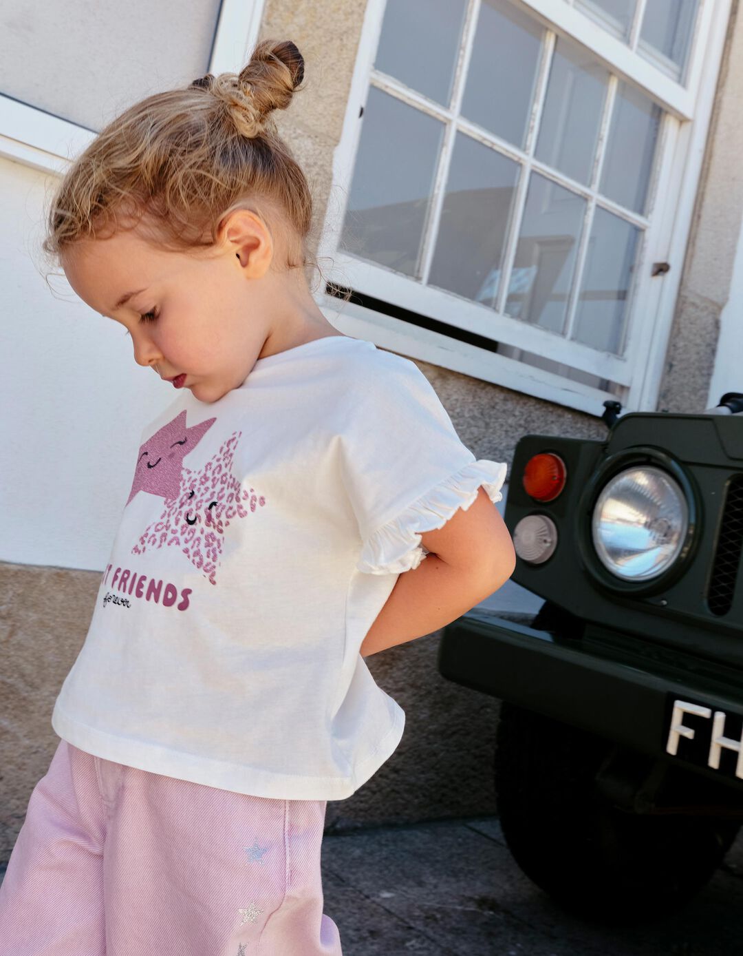 T-shirt Estampada, Menina, Branco