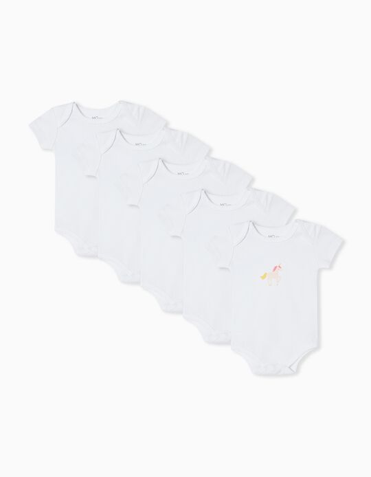 Comprar Online 5 Long Sleeve Bodies Pack, Baby Girls, White