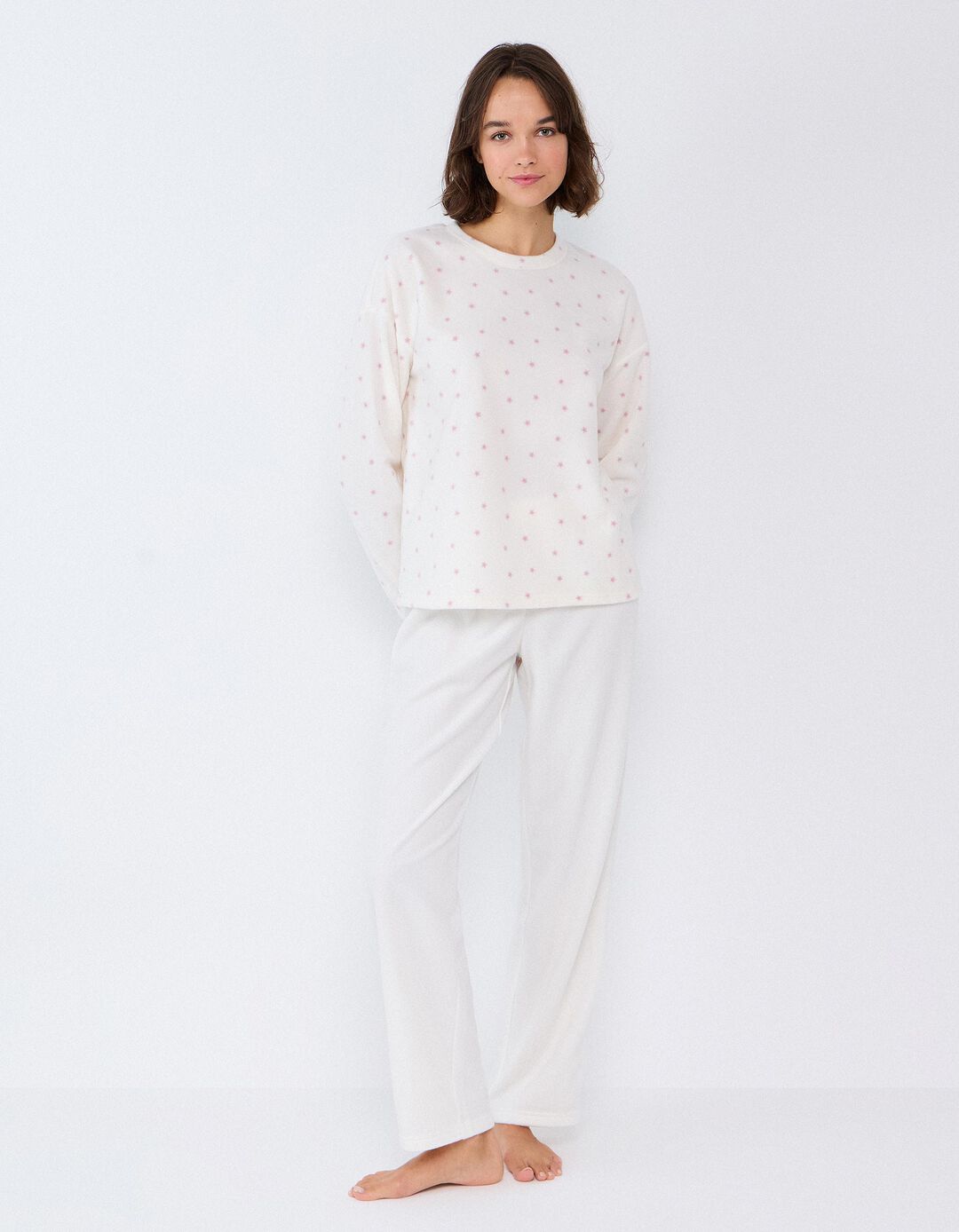 Pijama Polar, Mulher, Branco