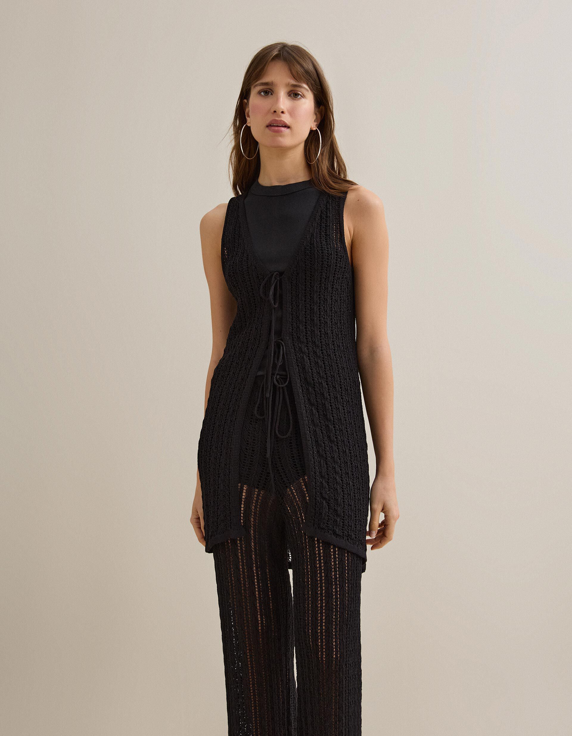 Comprar Online Colete Malha Tricotada, Mulher, Preto