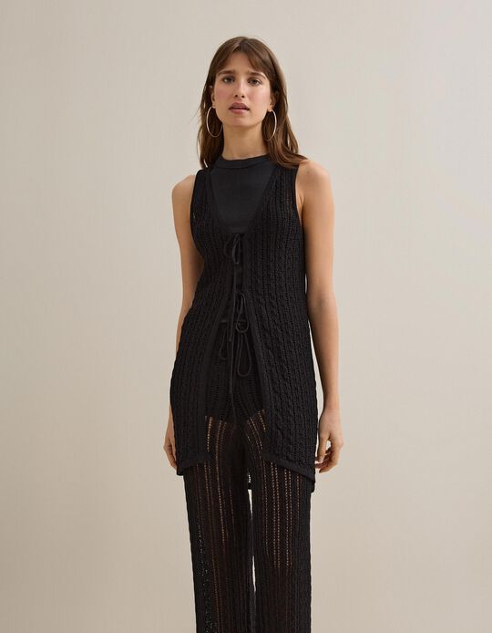 Comprar Online Colete Malha Tricotada, Mulher, Preto