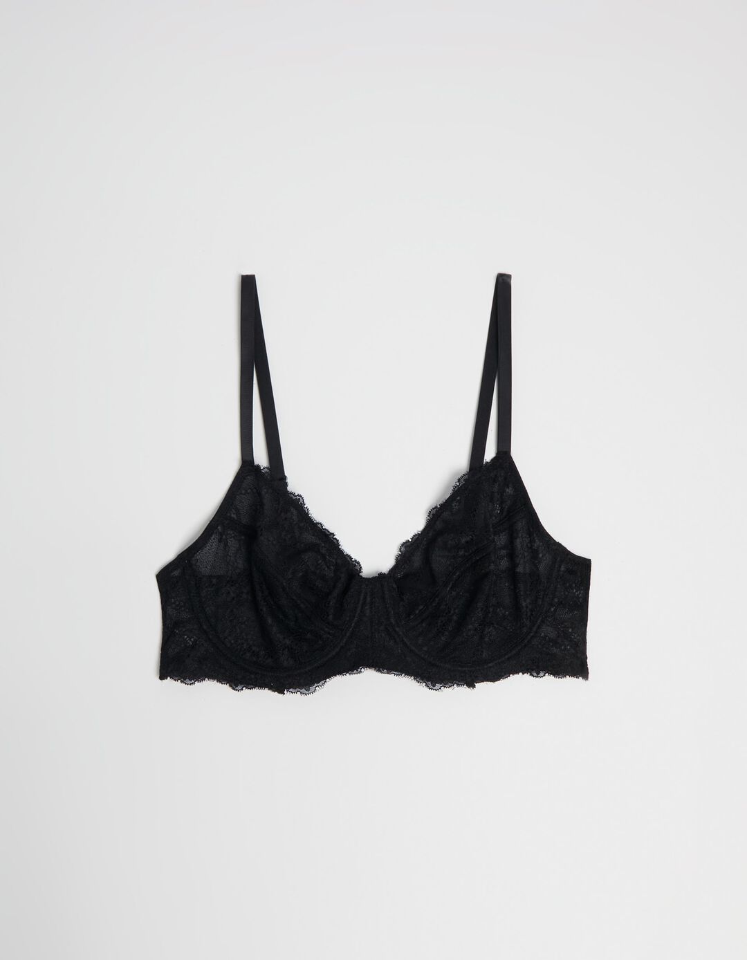 Lace Bra without Cup, Woman, Black